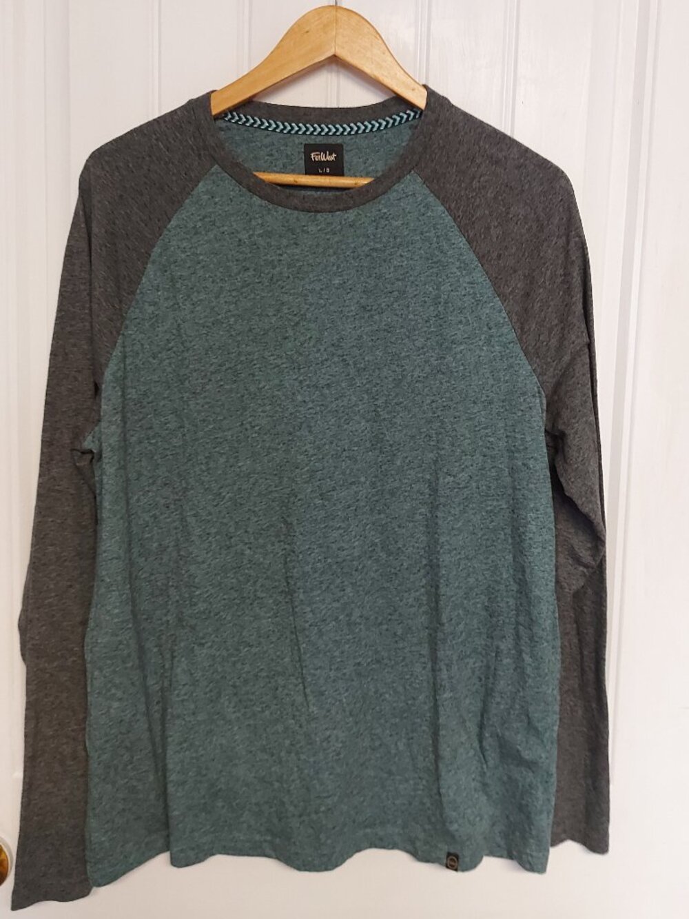FarWest Heathered Gray Raglan Long Sleeve Shirt Men's Large